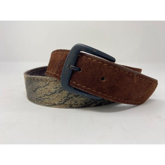 Vintage Cowhide Leather Mens Belt‎ Size 36 AA&E Leathercraft Camouflage 1 1/2" - Picture 1 of 9